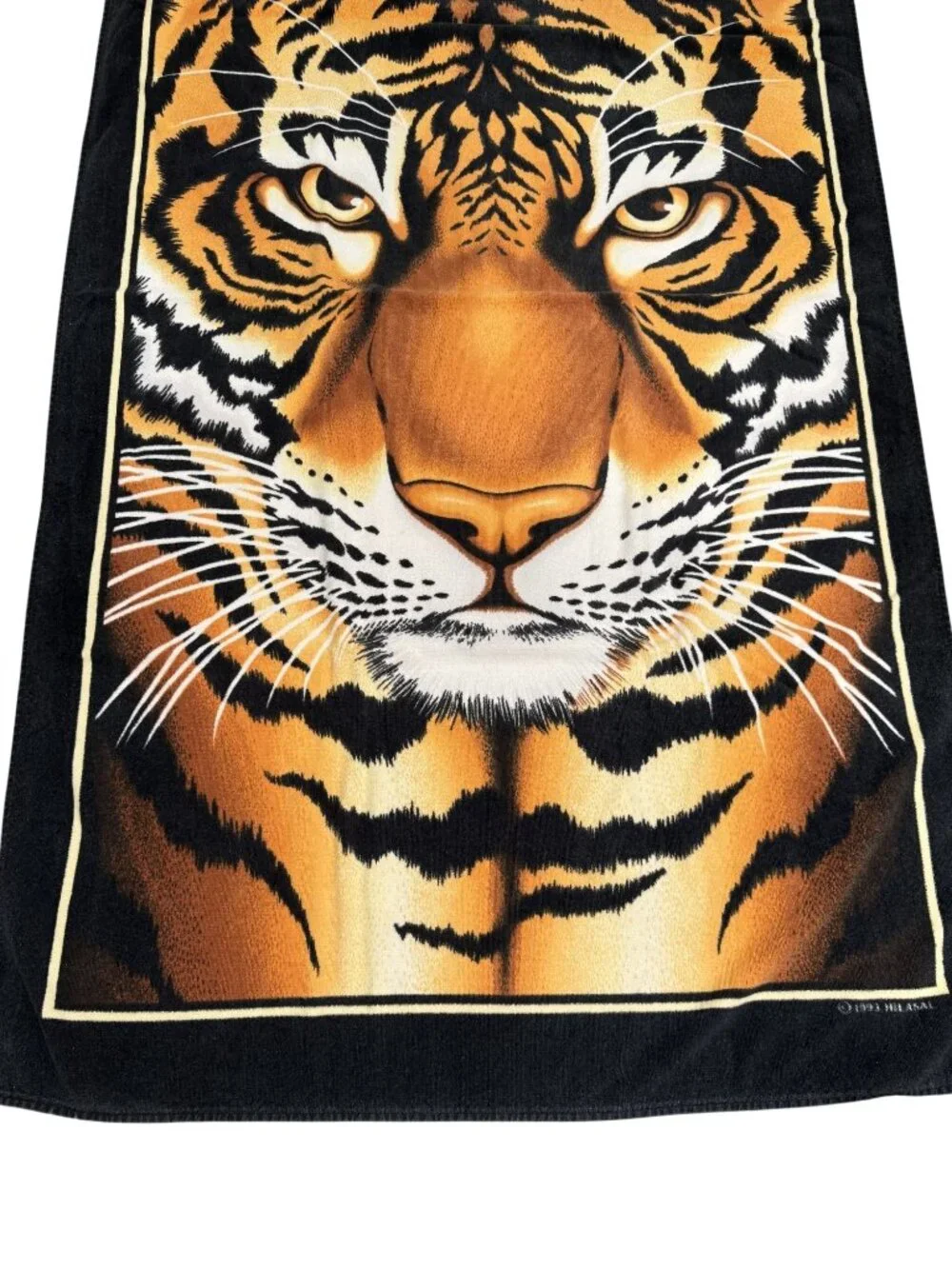 Vintage 1991 Hilasal 100% Cotton Bengal Tiger Beach Towel 60